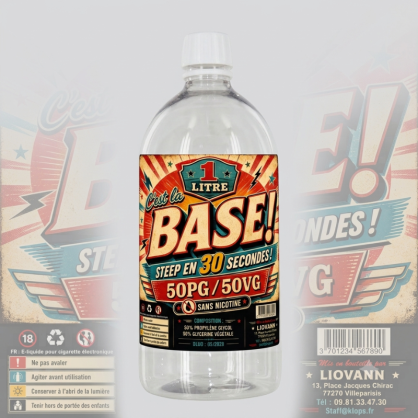 Base 1 Litre 50/50 BASE - Base e-liquide pour le DIY  -   - 9,90 €