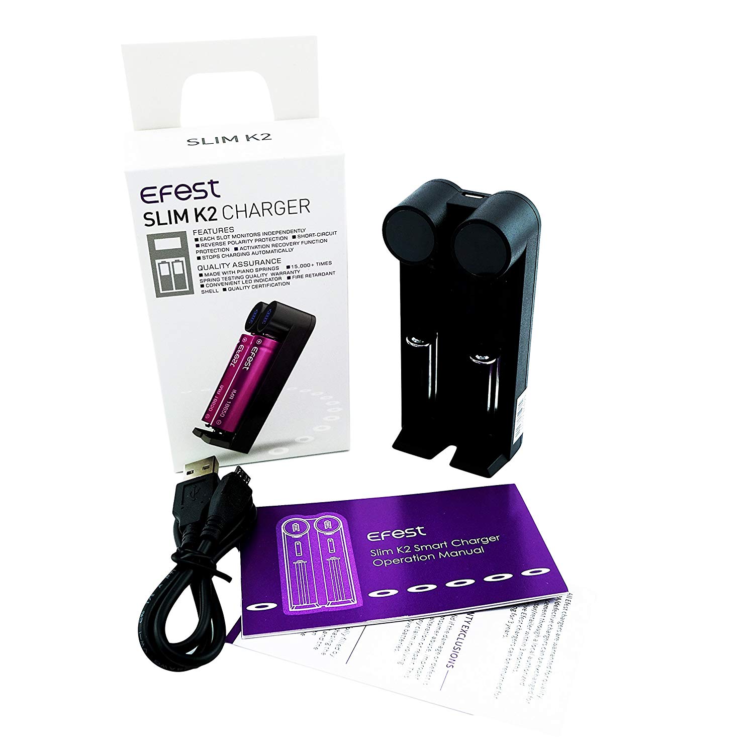 Charger Slim K2 With USB Cable - Efest