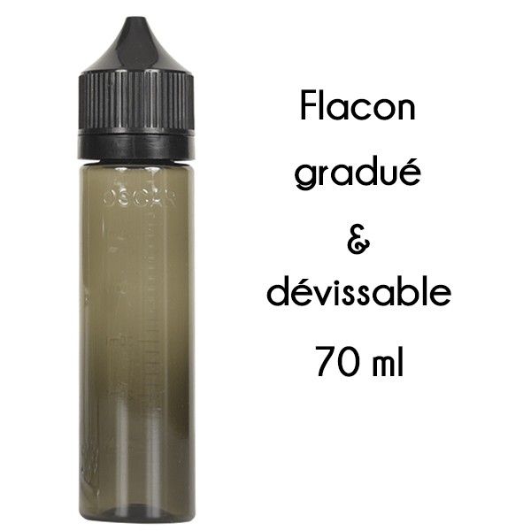 Flacon gradué dévissable e-liquide 70 ml Bobble Oscar